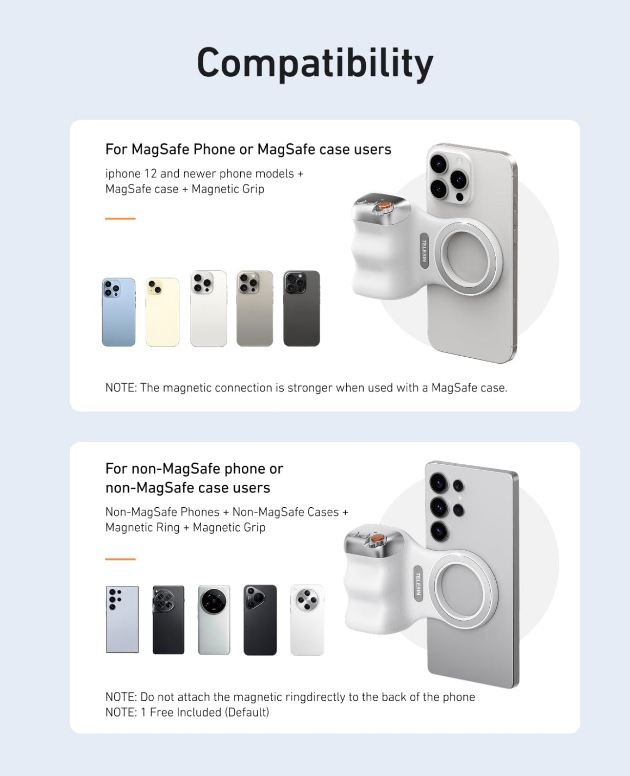 Fun Shot Magnetic camera Grip – Ergonomic Bluetooth Camera Grip with Wireless Shutter, Ideal for Vlogging