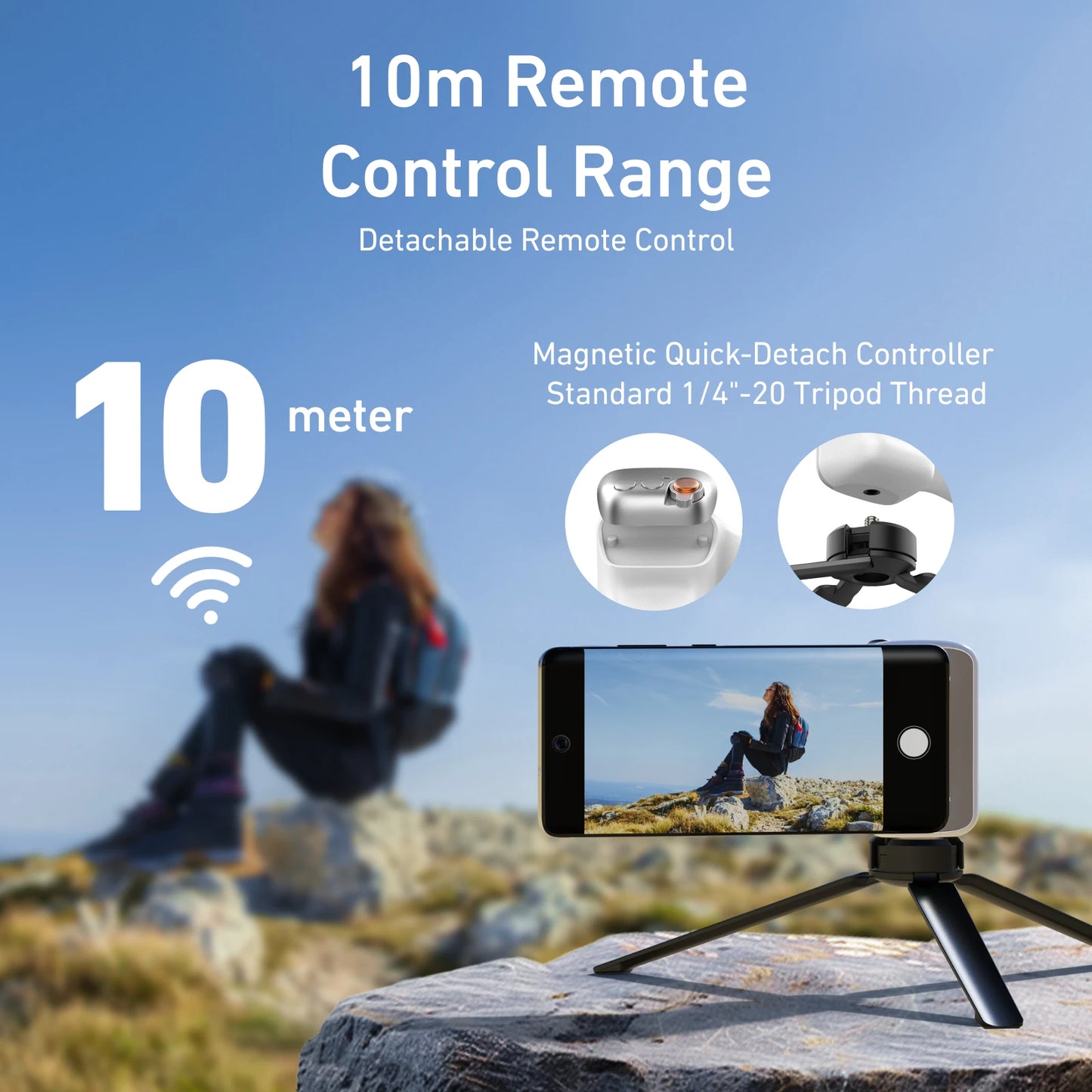 Fun Shot Magnetic camera Grip – Ergonomic Bluetooth Camera Grip with Wireless Shutter, Ideal for Vlogging