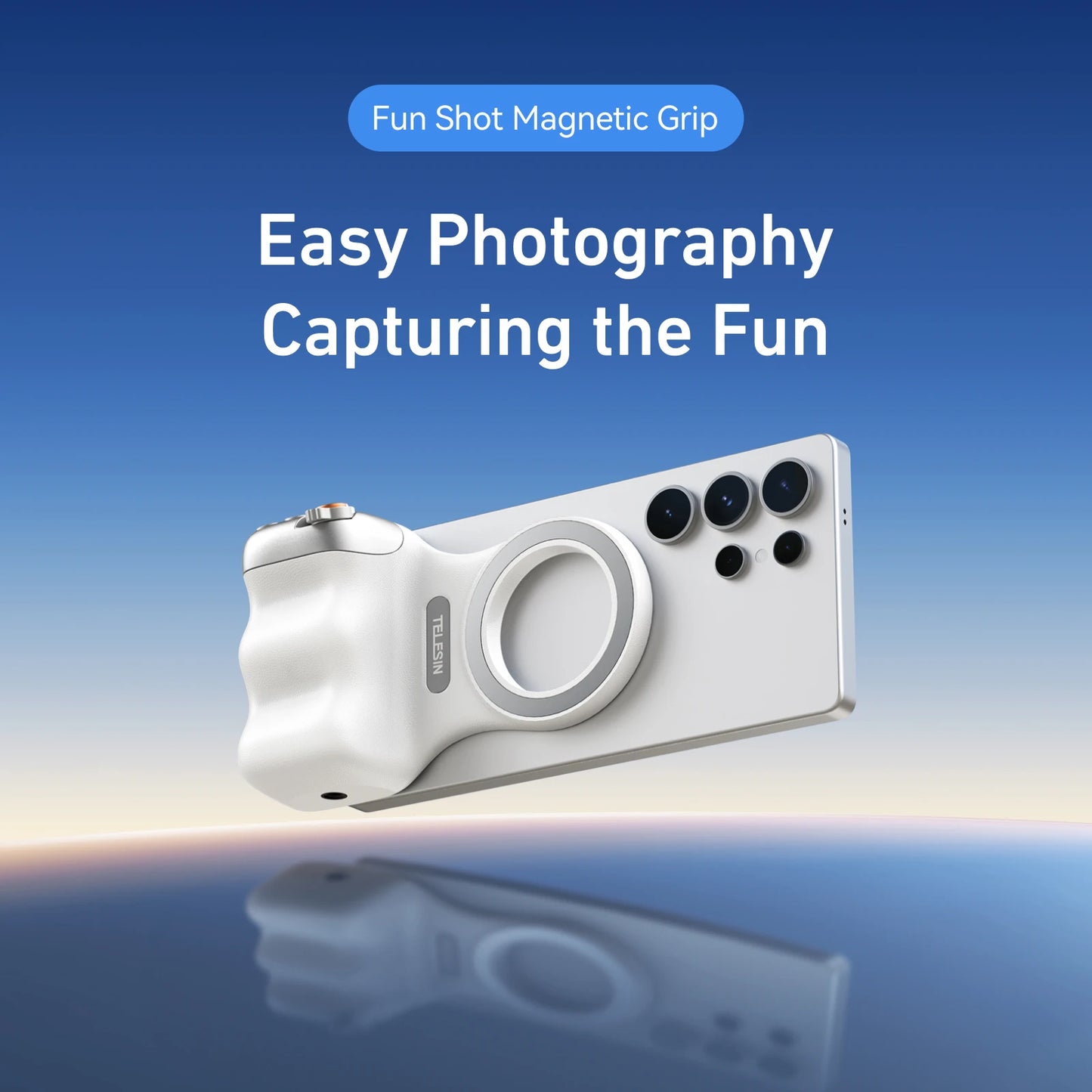 Fun Shot Magnetic camera Grip – Ergonomic Bluetooth Camera Grip with Wireless Shutter, Ideal for Vlogging