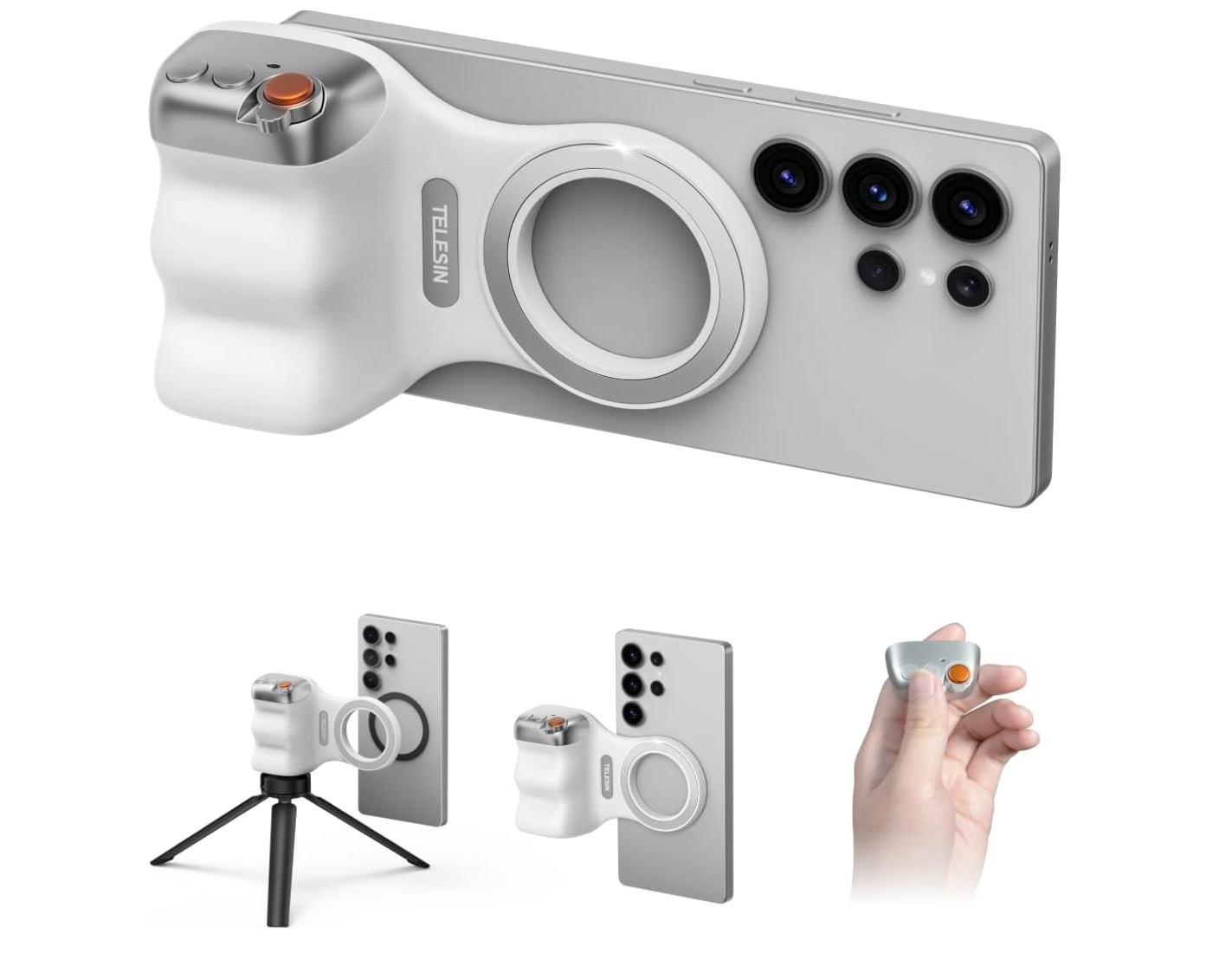 Fun Shot Magnetic camera Grip – Ergonomic Bluetooth Camera Grip with Wireless Shutter, Ideal for Vlogging