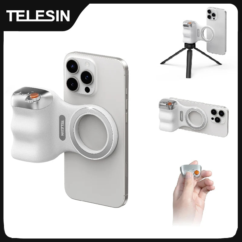 Fun Shot Magnetic camera Grip – Ergonomic Bluetooth Camera Grip with Wireless Shutter, Ideal for Vlogging