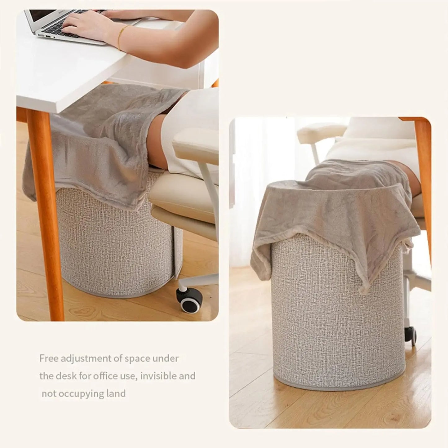 Foldable Leg Warmer Pro - Under Desk Electric Foot Heater with Thermostat & Auto Shut Off for Office Home Timer